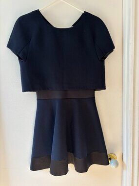Maje Two-in-One Dress (Navy & Black)